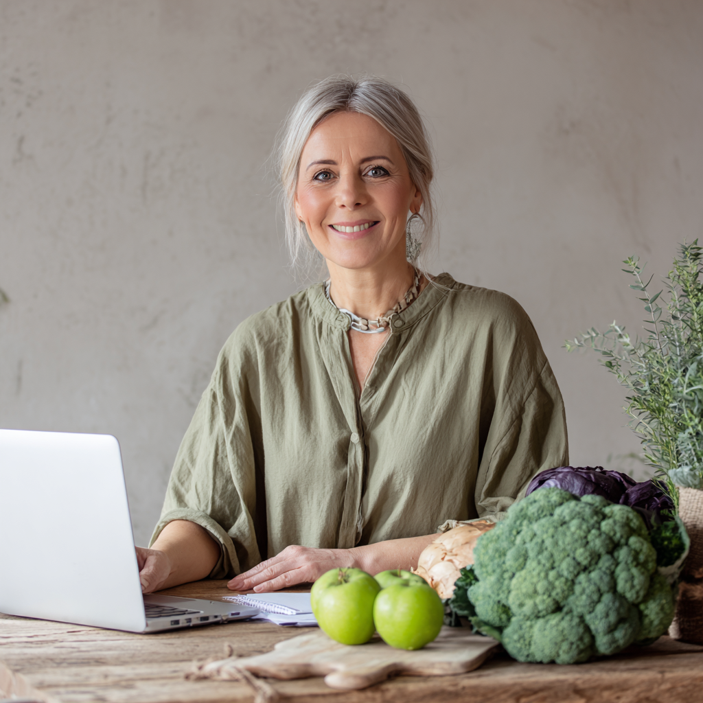 Athletic European woman in her 30s drinking a protein shake after workout, smiling in a modern gym environment with natural lighting